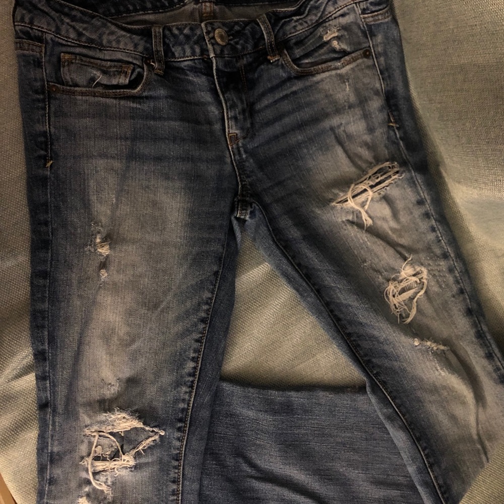 American Eagle Low Rise Ripped Jeans